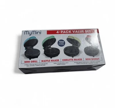 MyMini 4-in-1 Appliance Set – Mini Grill, Waffle Maker, Omelette & Donut Mak - Image 1 of 4