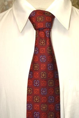 Robert Talbott 7 Pliegues 61" x 3.5" Edición Limitada Vino Tinto Seda Corbata Cuello p4j5 Foto 1 de 4