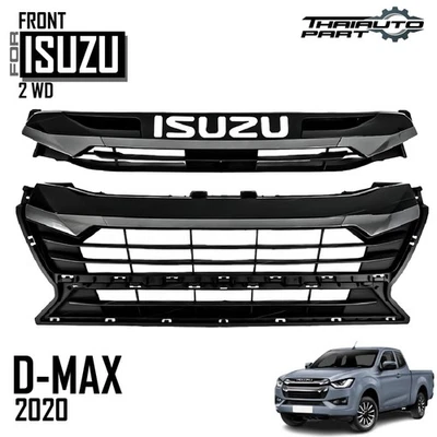 Rejilla delantera de carrocería baja negra-gris para camioneta ISUZU DMAX 2x2 2020-2022 Foto 1 de 4