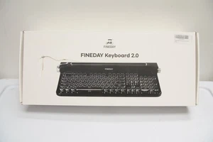 FINEDAY Keyboard 2.0 Blue Switch Wireless Bluetooth Retro Typewriter Dark Green - Picture 1 of 6