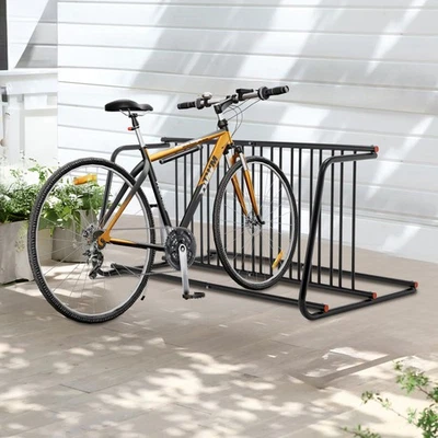 Double Sided 10 Bike Floor Rack Modern Metal Grid Easy Assembly for Garages - Image 1 of 4