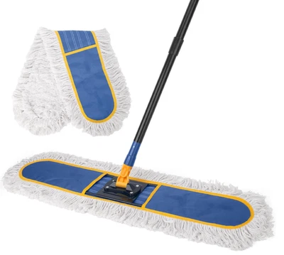 Mopa comercial 36" con mango largo y cabezal de algodón reutilizable para suelos Foto 1 de 4