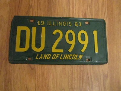 1 Vintage 1963 Illinois License Plate-Good Used Condition - Image 1 of 2