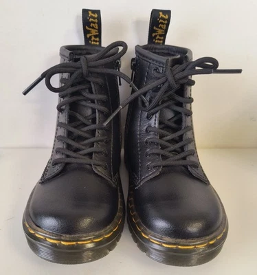 Dr. Martens Combat Boots Toddler Kids Sz 9 Black Leather Lace Zip 1460 Zavala T - Image 1 of 4