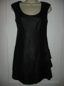 Vestido Nanette Lepore GILI ISLAND Cuero Ruddle Negro 8 EE. UU./12 Reino Unido - Imagen 1 de 1