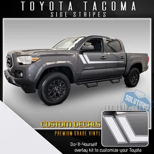 For 2016-2021 Toyota Tacoma Side Stripes Graphic Overlay Decal - Matte Vinyl - Picture 1 of 18