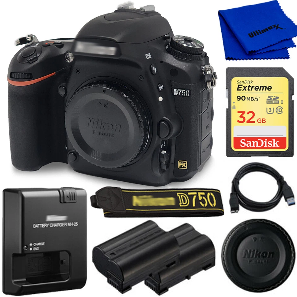 Nikon D750 DSLR Camera (Body Only, Black) 1543 + EXT BATT + Sandisk 32GB SD - Image 1 of 1