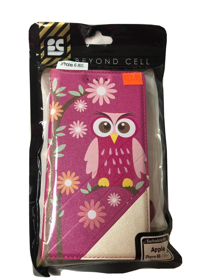 Funda para Teléfono Celular iPhone 6/6S, Magnética Abatible Búho Cartera Estuche + Correa Foto 1 de 4