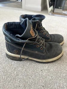 Mujeres/Niñas Timberland Azul Marino y Denim Roll Top Botas Y2K De Colección Talla 4.5M - Imagen 1 de 9