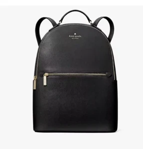 Neu Kate Spade New York Perry Saffiano Leder großer Rucksack schwarz. - Bild 1 von 5