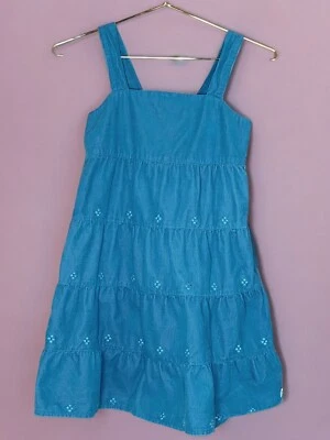 American Girl Brand Corduroy Girls Jumper Dress Size 8 Blue - Image 1 of 4