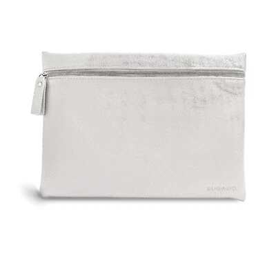Burano косметичка веган кожи плоский молнии мешок белый новый - Изображение 1 из 4