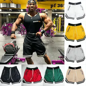 New Summer Gym Running Shorts Men Sports Jogging Fitness Athletic Quick Dry - Picture 1 of 17