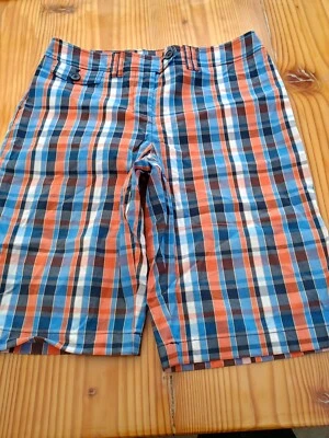 Pantalones cortos para mujer Jones New York Sport elásticos a cuadros azul naranja talla 6 Foto 1 de 4