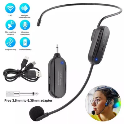 Mini Wireless Headset Lavalier Mikrofon Sender Headset Microphone Transmitter XS - Bild 1 von 4