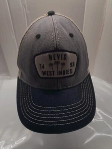 Nevis 1493 West Indies Mesh Trucker Hat Cap Snapback Brown Black Ahead Headgear - Picture 1 of 8