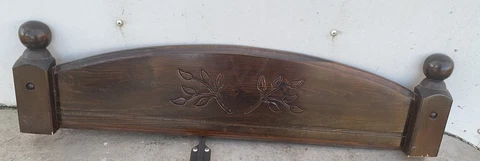 Salvage Wood Furniture Backsplash Pediment Header Finial Pine 33 7/8” Long Craft Cover