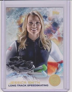 SUPER RARE 2014 TOPPS OLYMPIC JESSICA SMITH GOLD RAINBOW CARD #77 ~ SPEEDSKATING - Picture 1 of 1