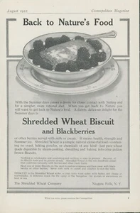 1912 Shredded Wheat Biscuit Blackberries Back To Nature Food Vtg Print Ad CO4 - Picture 1 of 1