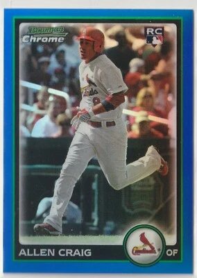 Tarjeta de novato Bowman Chrome Allen Craig #215 Blue Refractor 125/150 2010 Foto 1 de 2