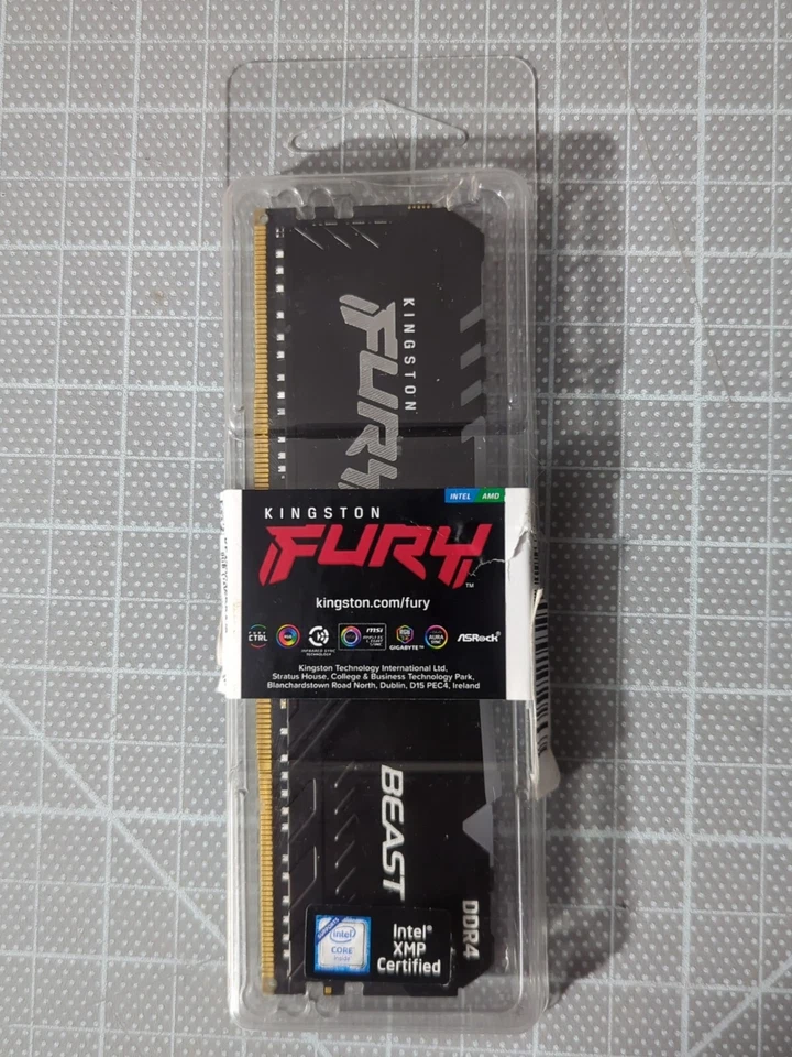 Kingston Fury BEAST 1x8GB RGB PC4-29800 DDR4 3733MHZ KF437C19BBA/8 XMP CERTIFIED - Image 1 of 1