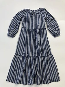 Old Navy Women Long Sleeve All Day Striped Maxi Dress Tiered Blue Size XS - Picture 1 of 8