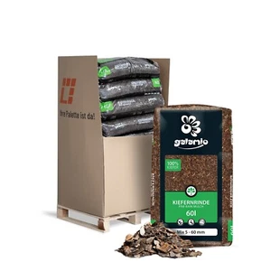 Rindenmulch Kiefermulch Gartenmulch Dekor Mix 5-60mm 60l x 13 Sack 780l Palette - Bild 1 von 8
