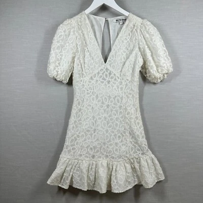 Vestido Walter Baker Mujer 0 Blanco Encaje Volantes Boda Romántico Cóctel Noche Foto 1 de 4