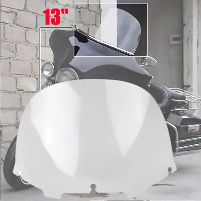 Parabrisas transparente de 13" para Harley Touring Street Glide Electra Glide 1996-2013 Foto 1 de 4
