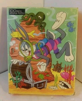 Vintage 1985 Bugs Bunny Looney Tunes 100 Piece Golden Puzzle "Scuba Diving Bugs" - Image 1 of 4