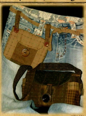 Sacolas e bolsas de cinto Shop Hop padrão de costura extravagante arte popular primitiva - Imagem 1 de 2