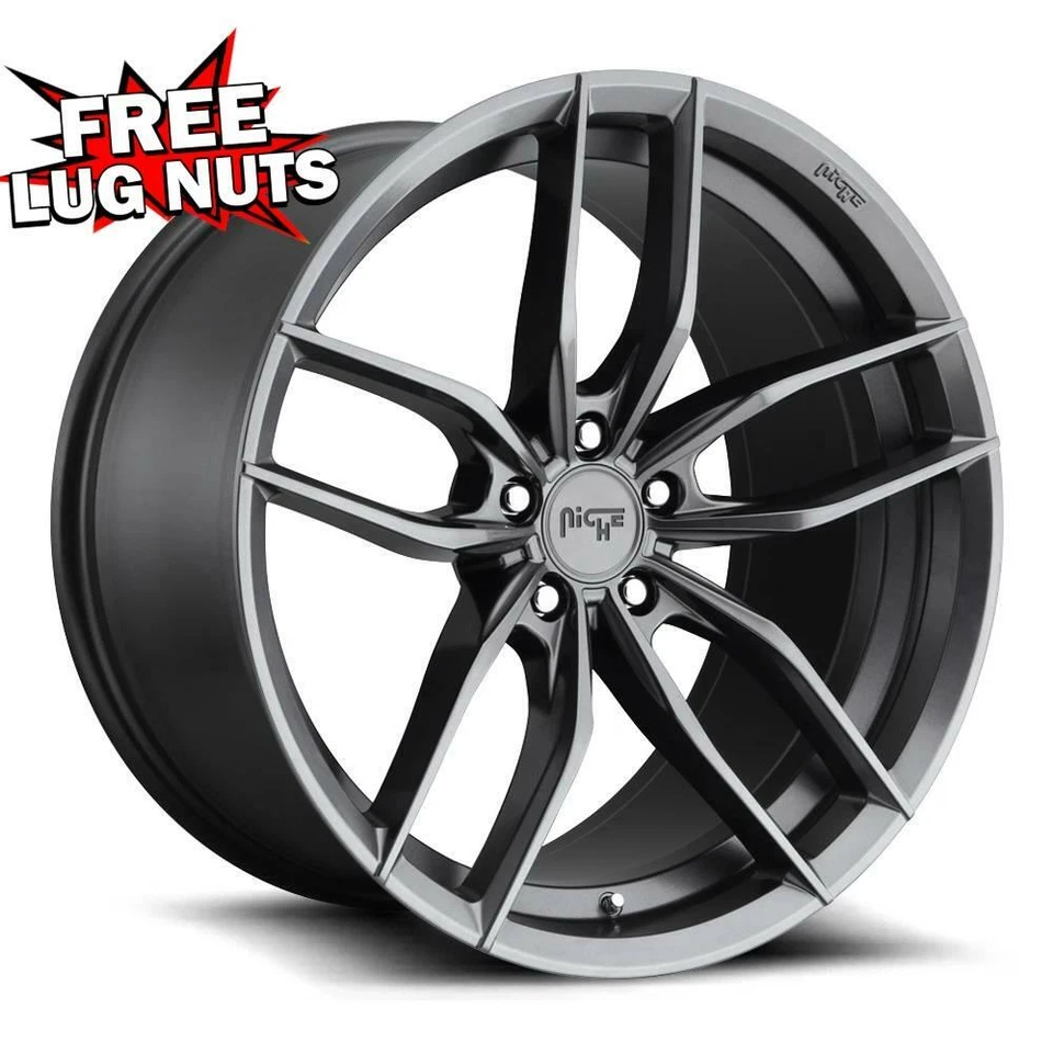 18 inch 18x8 NICHE 1PC M204 VOSSO ANTHRACITE wheel 5x100 +40 - Image 1 of 1
