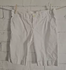 Lacoste women White Burmuda Walking Shorts EU sz 38 Button Zipper Pockets Cotton - Picture 1 of 12