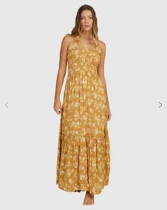 Maxi Vestido Halter Billabong Nuevo con Etiquetas Piccolo Charlotte Para Mujer Talla Mediana PVP $120 - Imagen 1 de 7
