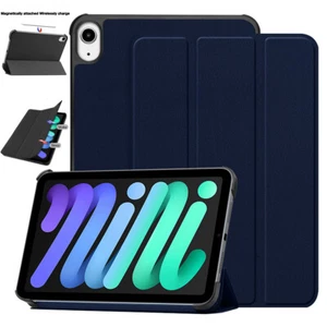 For Apple iPad mini (A17 Pro)/mini 6th Gen Tablet Case Folio Leather Smart Cover - Picture 1 of 20