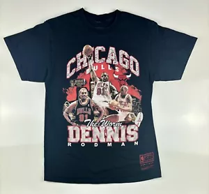 Chicago Bulls T Shirt Mens M Black NBA Dennis Rodman Hardwood Classics The Worm - Picture 1 of 8