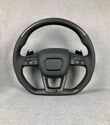 Metta Carbon Fiber Steering wheel Frame+Cover for Audi Q7 SQ7 SQ5 SQ7 SQ8 RS3 A4 - Image 1 of 4