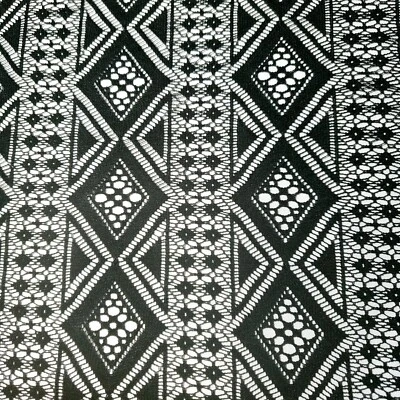 TELA ENCAJE RAYAS DIAMANTE NEGRO 54" POR YARDA ENCAJE GEOMÉTRICO GÓTICO Foto 1 de 4
