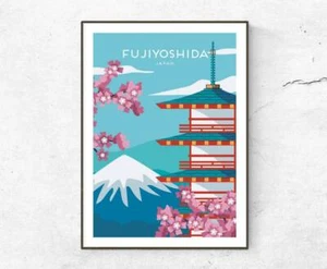 Fujiyoshida / Japan Poster / Print / Japan Travel Retro Home Decor - Picture 1 of 3