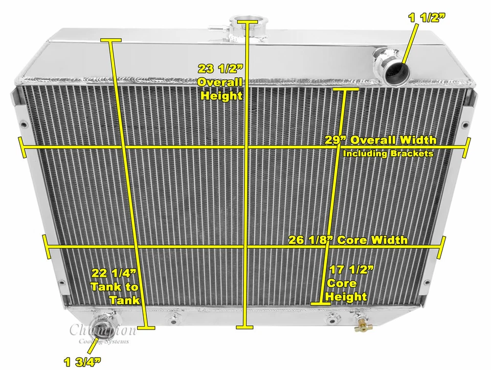 68 69 70 71 72 73 Satellite 26" Big Block 2 Row Alum Radiator 1Inch Tubes AE375 Foto 1 de 4