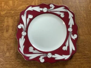 Wedgwood Coronation bone china 8 1/4" square ruffled edge dessert plate W3369 - Picture 1 of 3