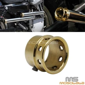 Motorcycle Brass Drilled Exhaust Tip End For Harley Bobber Chopper 2.25" Pipes - Picture 1 of 10