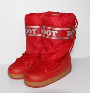 Igloo Boots Snow Mountain Ski Dual Layer Made In Italy UK 3-4 Red - Picture 1 of 13
