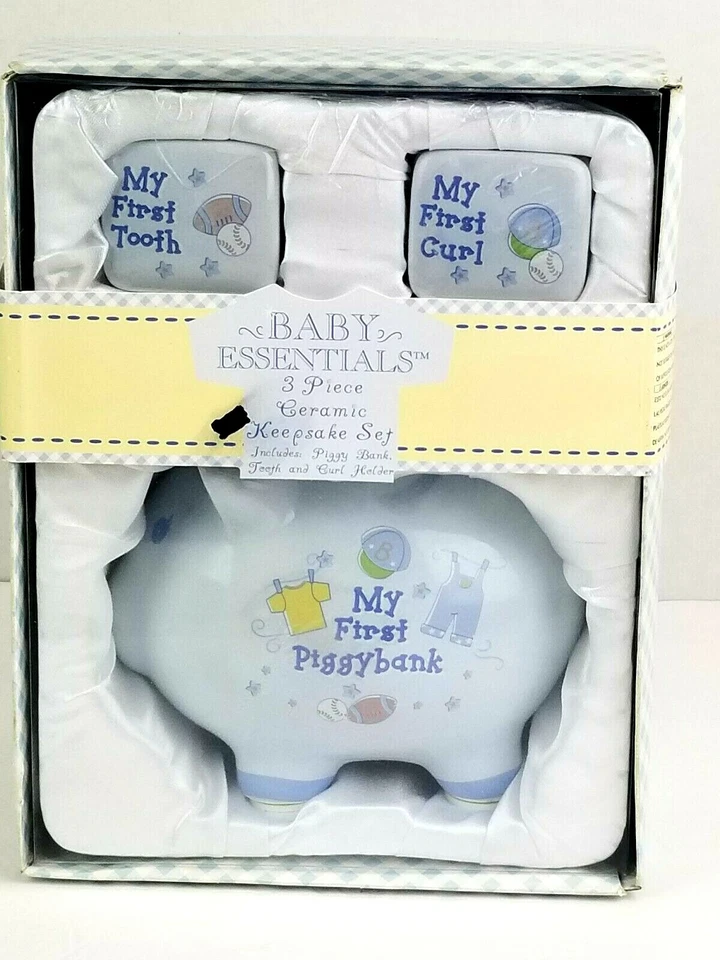 Baby Essentials Baby Keepsake Set de Regalo Azul 3 Piezas Cerámica -  Foto 1 de 4