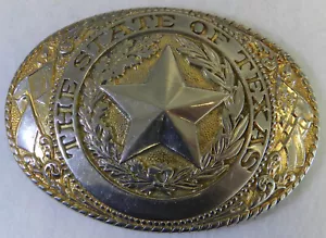 Tony Lama Collection State Series 24KGP Gold The State of Texas Belt Buckle - Picture 1 of 11