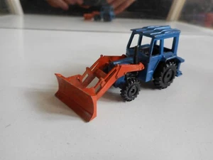 Playart Traktor + Winkeldozer in blau/orange - Bild 1 von 2