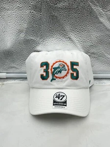 Miami Dolphins NFL '47 Throwback 305 White Clean Up Adjustable Strapback Hat - Picture 1 of 5