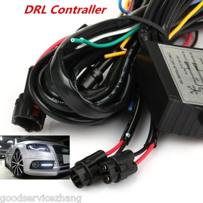 AUTOMATIC CAR LED DAYTIME RUNNING LIGHT RELAY HARNESS DRL CONTROL ON/OFF DIMMER - Imagem 1 de 4
