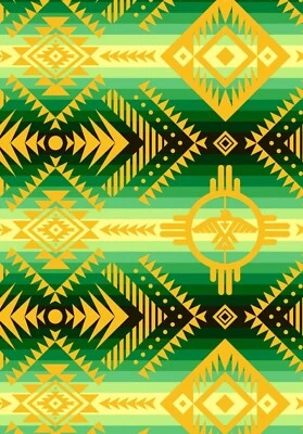 Tucson Thunderbird en verde•suroeste, tela nativa-algodón•1 yarda ¡POR COMPRAR! ¡Envío rápido! Foto 1 de 4