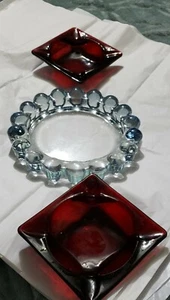 Vintage Artglass Ashtray Lot Of 3 - Picture 1 of 10